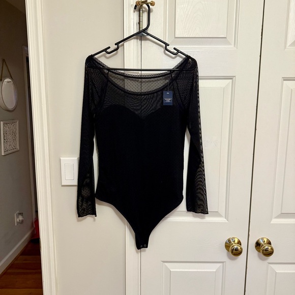 Abercrombie Sheer Mesh Long Sleeve Body Suit Size Large - Picture 2 of 8